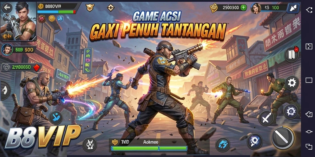 Tangkapan layar B8VIP menampilkan aksi mendebarkan di tengah pertempuran.