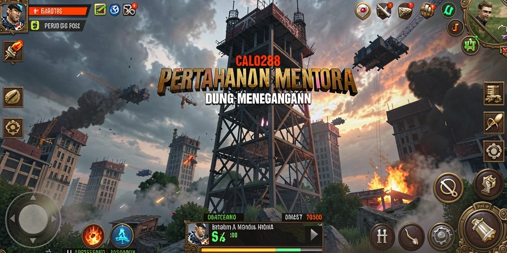 Tampilan gameplay mengasyikkan dalam Tower Defense CALO288.