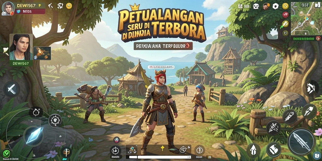 Screenshot gameplay DEWI567 menampilkan petualangan seru di dunia terbuka.
