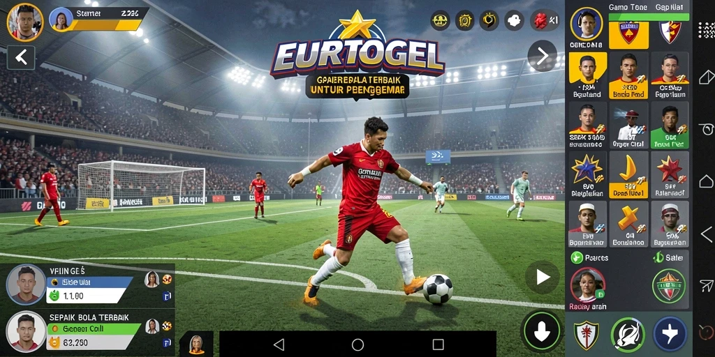 Tampilan gameplay menarik di EUROTOGEL dengan aksi sepak bola yang intens.
