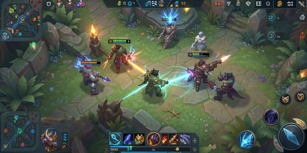 Screenshot GTPIDN menunjukkan aksi seru dalam pertempuran MOBA.