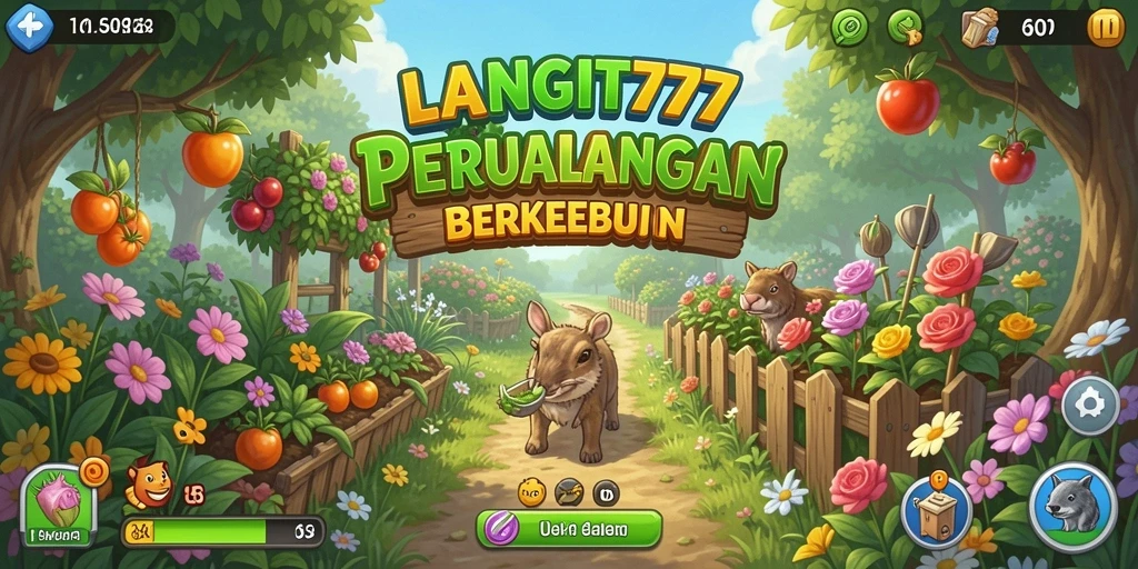 Screenshot LANGIT777 menunjukkan keindahan ladang yang rimbun dan berwarna-warni.