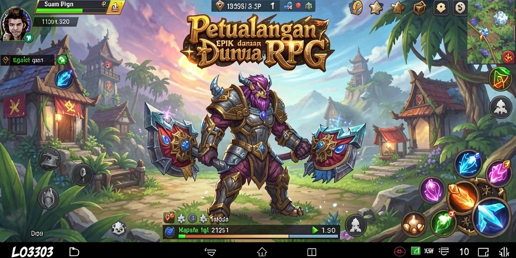 Screenshot menunjukkan aksi pertempuran epik di dunia LOS303.