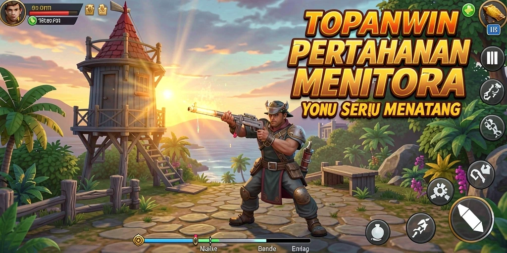 Screenshot utama dari gameplay gripping dalam TOPANWIN Tower Defense.